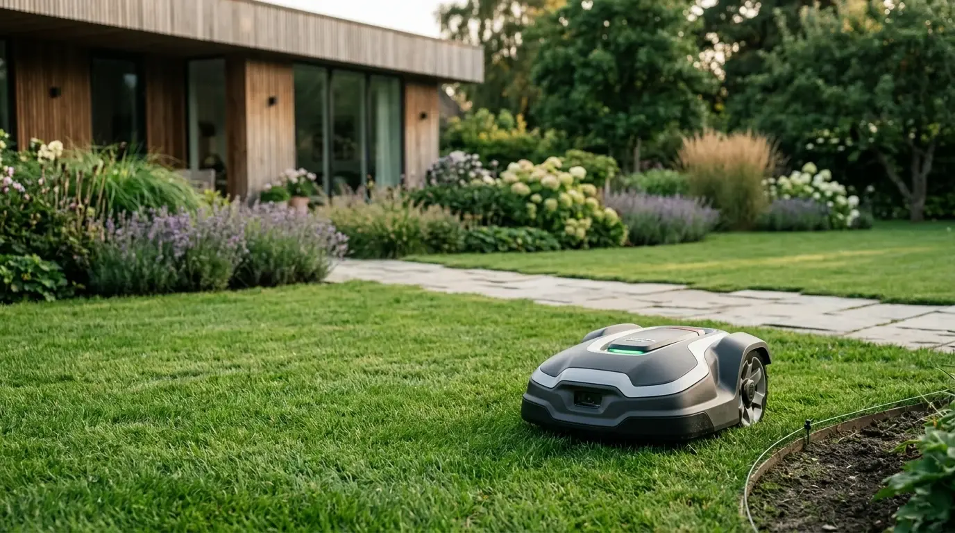 Bedste robotplæneklipper illustreret som robotplæneklippere hos Robotvalg.dk